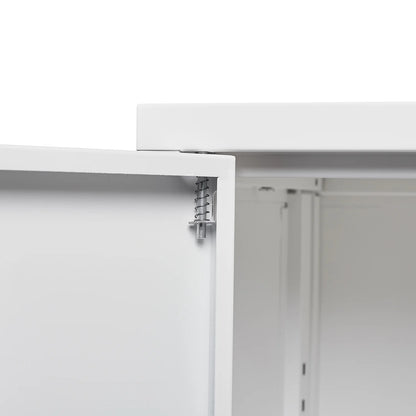 Bellemave Metal Storage Cabinet with Locking Doors and 2 Adjustable Shelf, Folding Filing Storage Cabinet, Lockable File Cabinet Metal Locker for Home Office, School, Garage, White