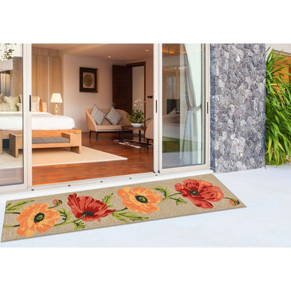 Liora Manne Ravella Poppies Outdoor Indoor Area Rug Neutral Fade Resistant 5x8
