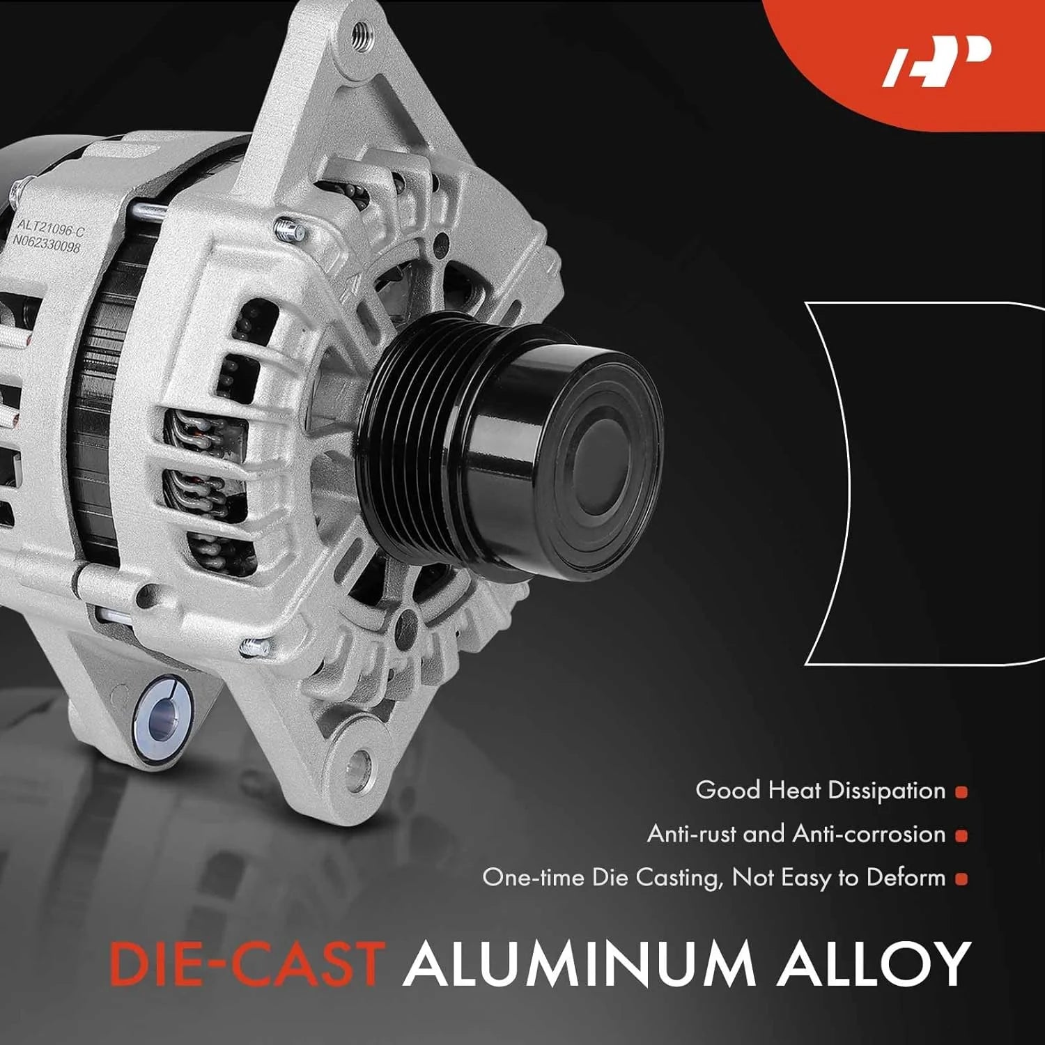 A-Premium Alternator Compatible with Kia Soul 2017-2019, Rio 2018-2019, Seltos 2021 & Hyundai Accent 2018-2019, 1.6L, 12V 130A 6-Groove Clutch Pulley Clockwise, Replace# 2626125, 373002B970