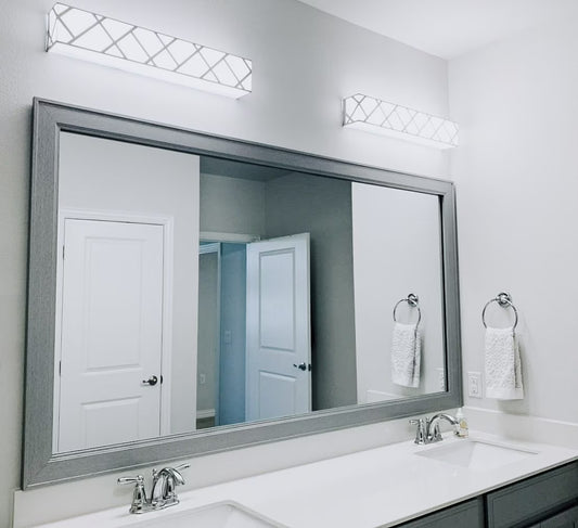 Porter Silver Framed Wall Mirror, Rectangular Vanity Mirror, Multiple Sizes