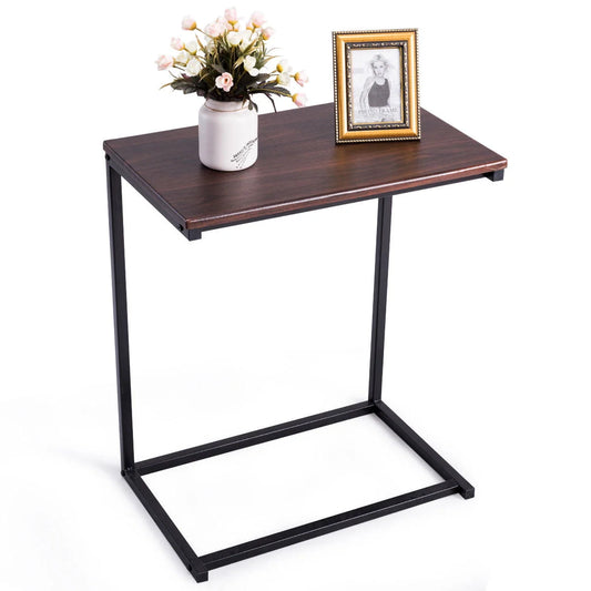 Gymax 26'' Laptop Holder Sofa Side End Table - Table Home Office Furniture