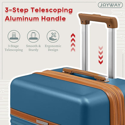 Joyway 24in Expandable Checked Luggage with ABS Hard Luggage with Double Swivel Wheels TSA Lock