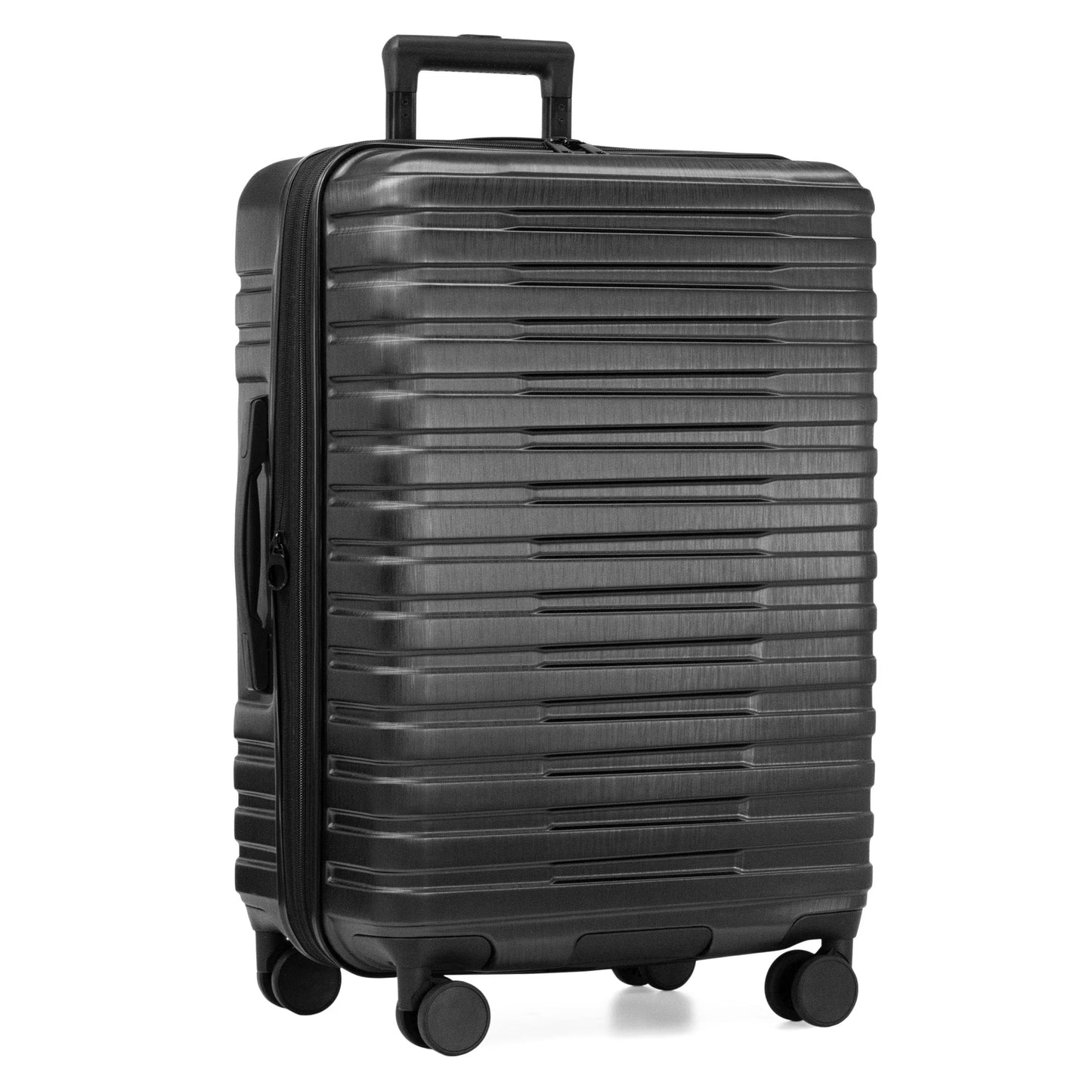 U.S. Traveler Boren Hardside Rugged Spinner Luggage, Black, 26" Checked Medium