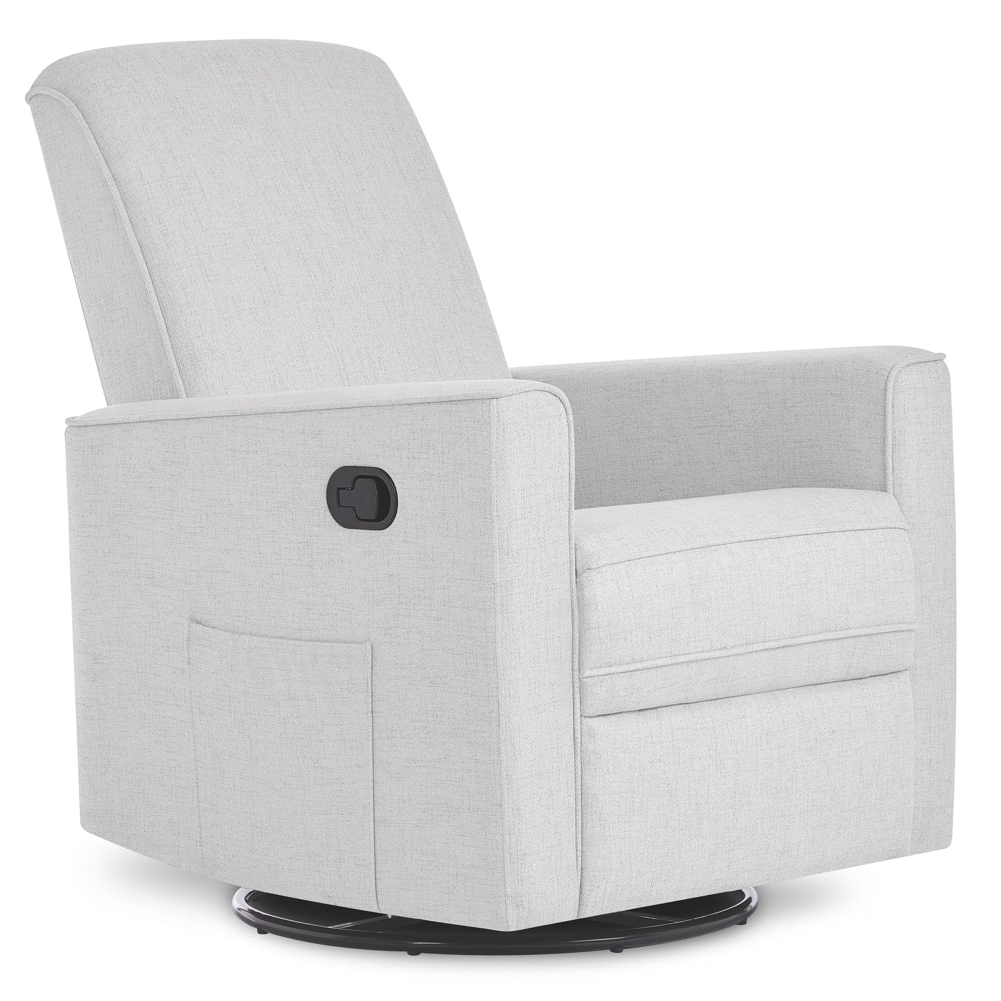 Evolur Raleigh Nursery Glider Recliner and Rocking Chair in Gray, 360° Swivel Motion, Multiple Recline Positions, Easy to Clean, FSC and Greenguard Gold Certified