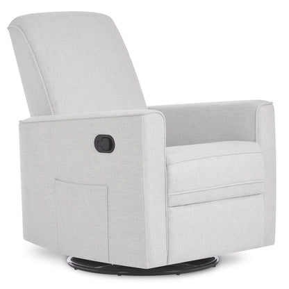 Evolur Raleigh Nursery Glider Recliner and Rocking Chair in Gray, 360° Swivel Motion, Multiple Recline Positions, Easy to Clean, FSC and Greenguard Gold Certified
