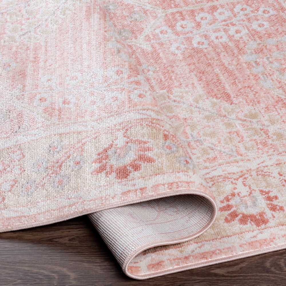 Livabliss St Tropez Vintage Medallion Area Rug,5'3" x 7',Blush