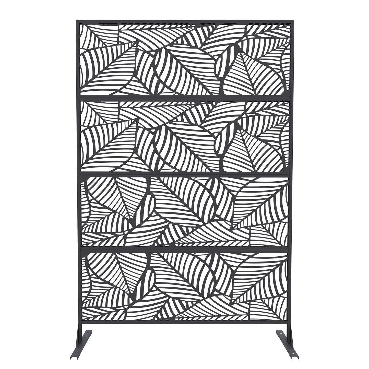 Accreate Decorative Wrought Privacy Screen - Easy Snap-Together Room Divider for Indoor/Outdoor Use, Breathable Wind-Resistant Partition with Anti-Tip Base (6x3.8ft)