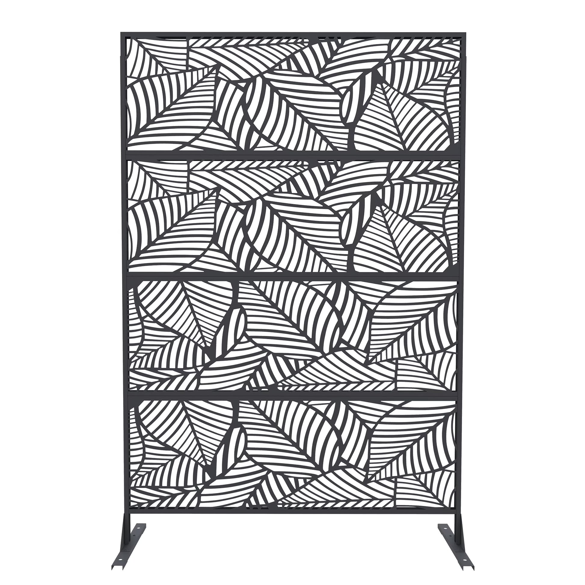 Accreate Decorative Wrought Privacy Screen - Easy Snap-Together Room Divider for Indoor/Outdoor Use, Breathable Wind-Resistant Partition with Anti-Tip Base (6x3.8ft)