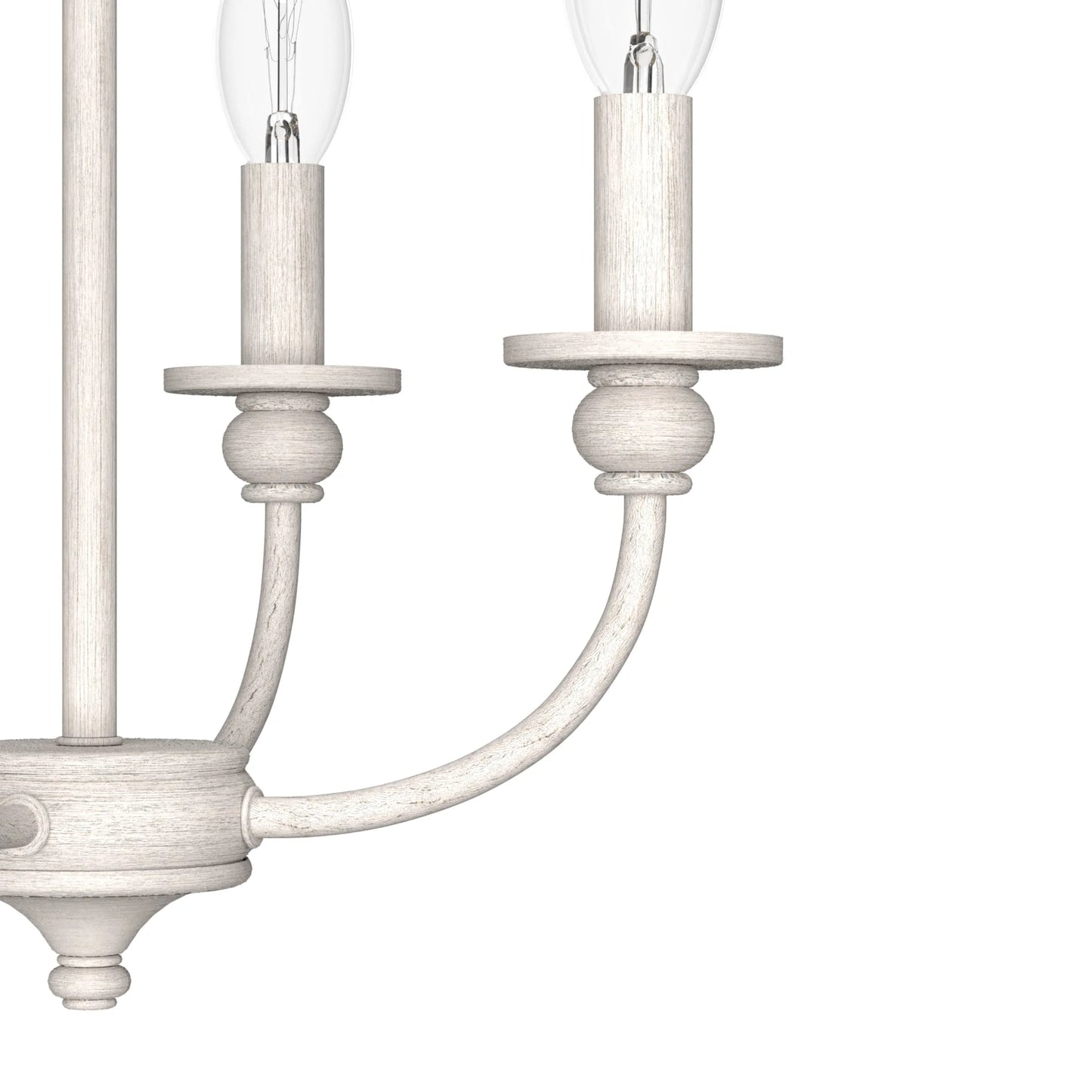 Hunter - Southcrest 4-light Matte Black, Medium Size Flush Mount Light, Dimmable, Traditional Style, Candle Shaped, for Bedrooms, Dining, Living Rooms - 19642