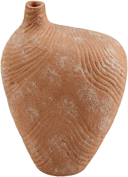 Mark& Day Vases, Joi Global Terracotta Flower Vase, Etched Papier-Mache Floor Vase for Flowers, Decorative Home Decor Accents for Living Room Bedroom Kitchen Office (12"H x 10"W x 6"D)