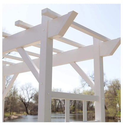 Dura-Trel PVC Garden Arbor, Arch Support for Climbing Plants, Providence, White, 64" x 85"