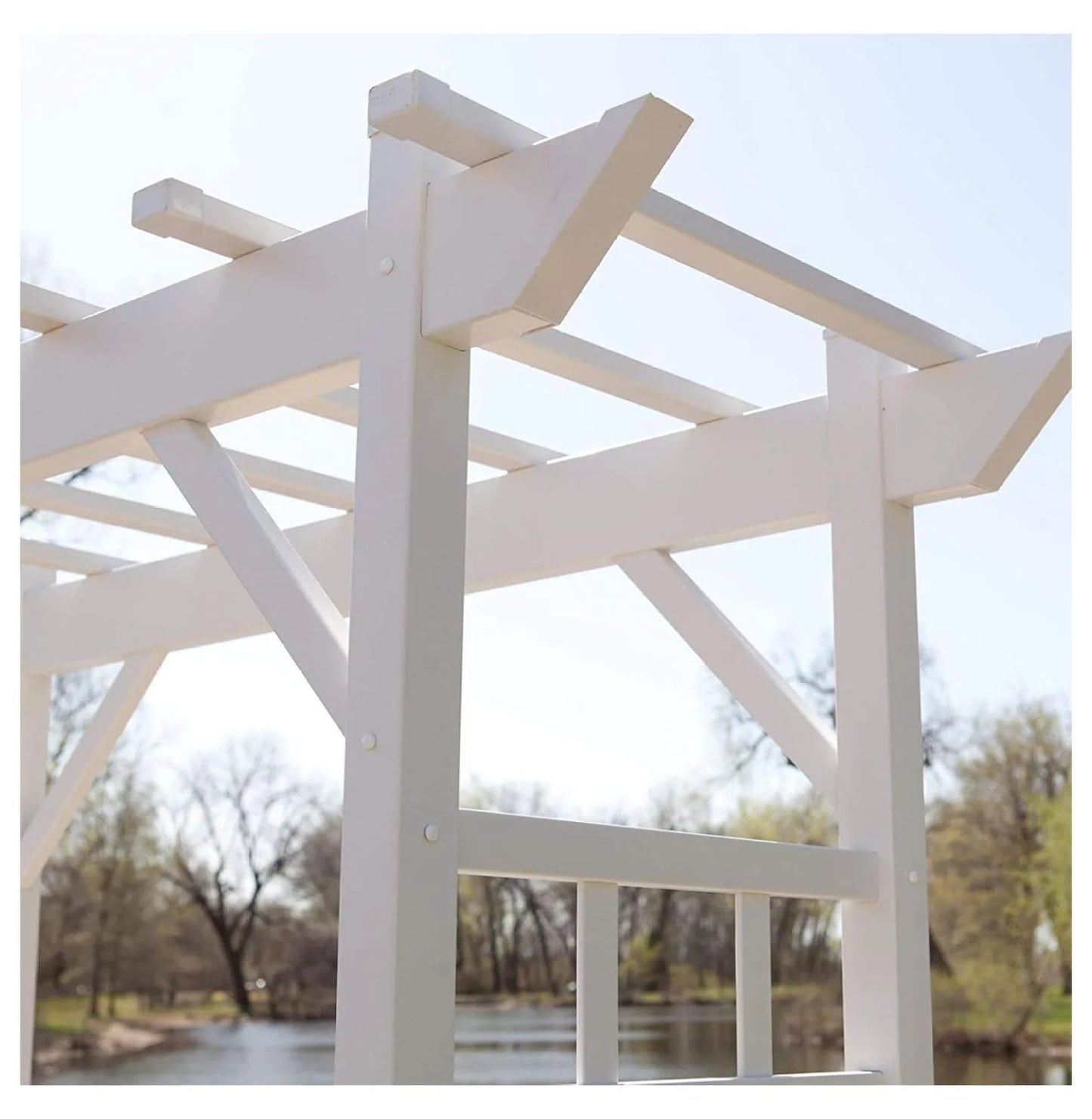Dura-Trel PVC Garden Arbor, Arch Support for Climbing Plants, Providence, White, 64" x 85"