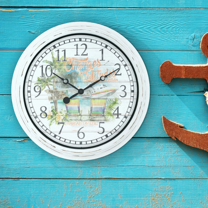 La Crosse Clock 15.75" Margaritaville “Changes in LatitudesIndoor/Outdoor Quartz Wall Clock, 404-3841MV