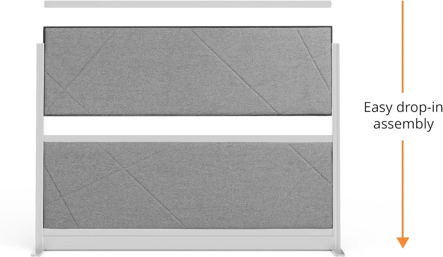 Stand Up Desk Store Tranquility Modular Wall and Sound Absorbing Room Divider | Sound Dampening Acoustic Modular Wall Panels for Office | Cubicle Noise Reduction and Partition (70'' x 48'')