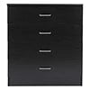 SYNGAR Black 4 Drawer Dresser, Chest of Drawers for Bedroom, Modern Storage Cabinet Dresser Organizer Unit with Handle for Living Room, Closet, Hallway, Nursery
