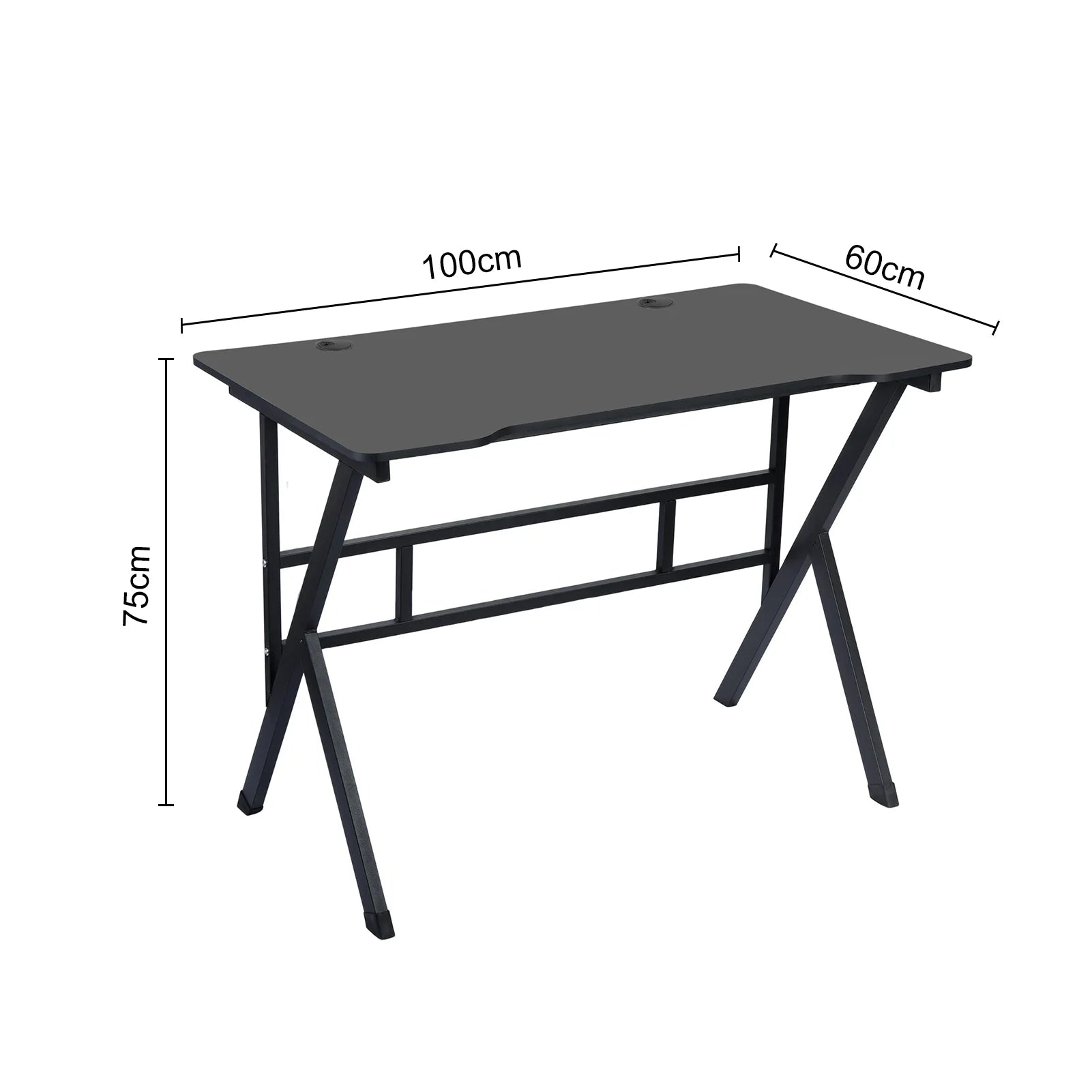 StarBay Gamer Desk Computer Desk Sturdy PC Workstation Desk for Home Office with Cable Holes, Ergonomic Design