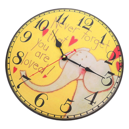 Homemaxs 1PC Retro Wooden Hanging Clock Decor Living Room Wall Clock Decoration
