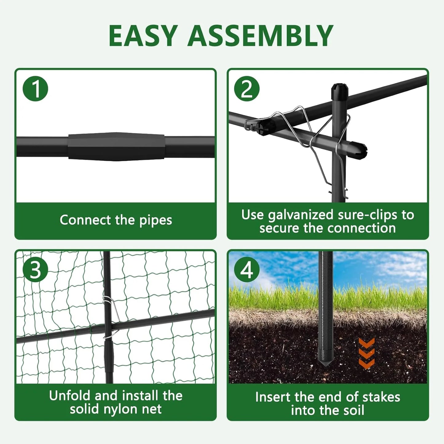 Slsy Tall Garden Arch Trellis for Climbing Plants, 79'' L x 79'' W x 79'' H Large Grape Vine Support Arch Arbor Trellis Plastic-Coated Metal Garden Arch Trellis for Climbing Plants