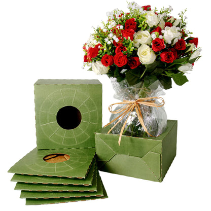 Holiday Designs - Pop-Up Florist Delivery Box, Heavy Duty Corrugated Cardboard Vase Boxes for Secure Floral Arrangements During Transport, 8 x 8 x 5 (Large - Bulk Case of 50)