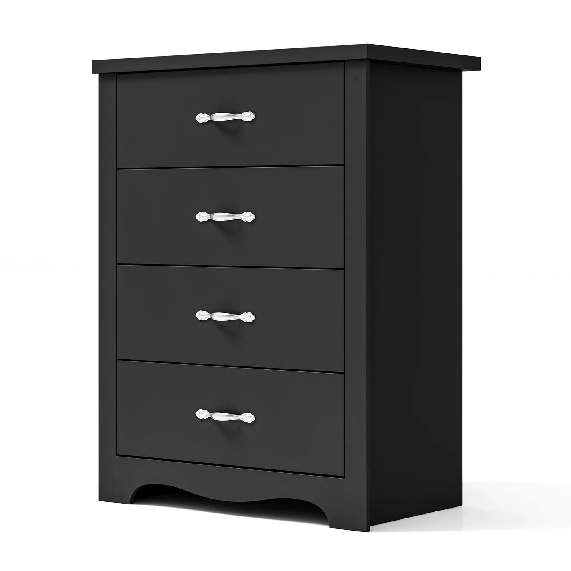 LINSY HOME Dressers for Bedroom, 4 Drawers Chest, Nursery Dresser Organizer, Tall Dresser Chest of Drawers - Black