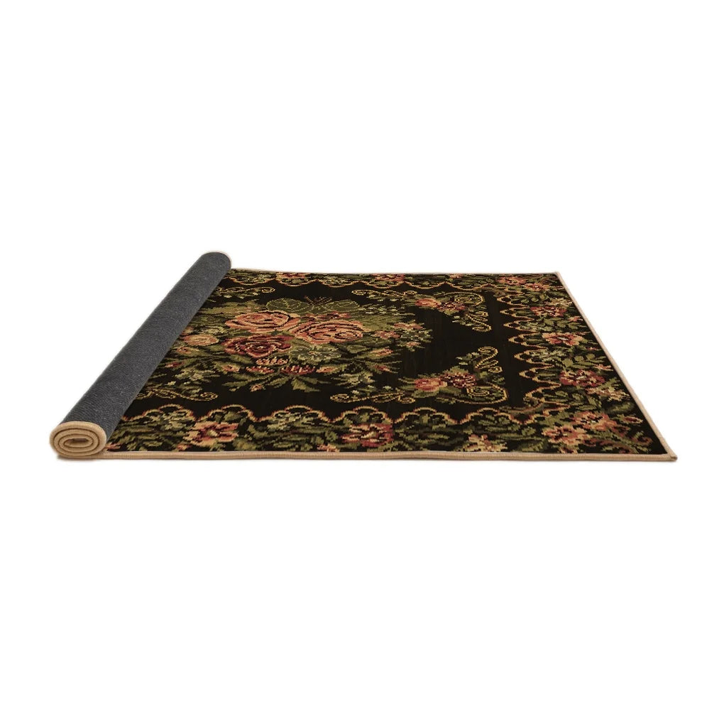 Ahgly Company Indoor Rectangle Medallion Brown French Area Rugs, 2' x 4'