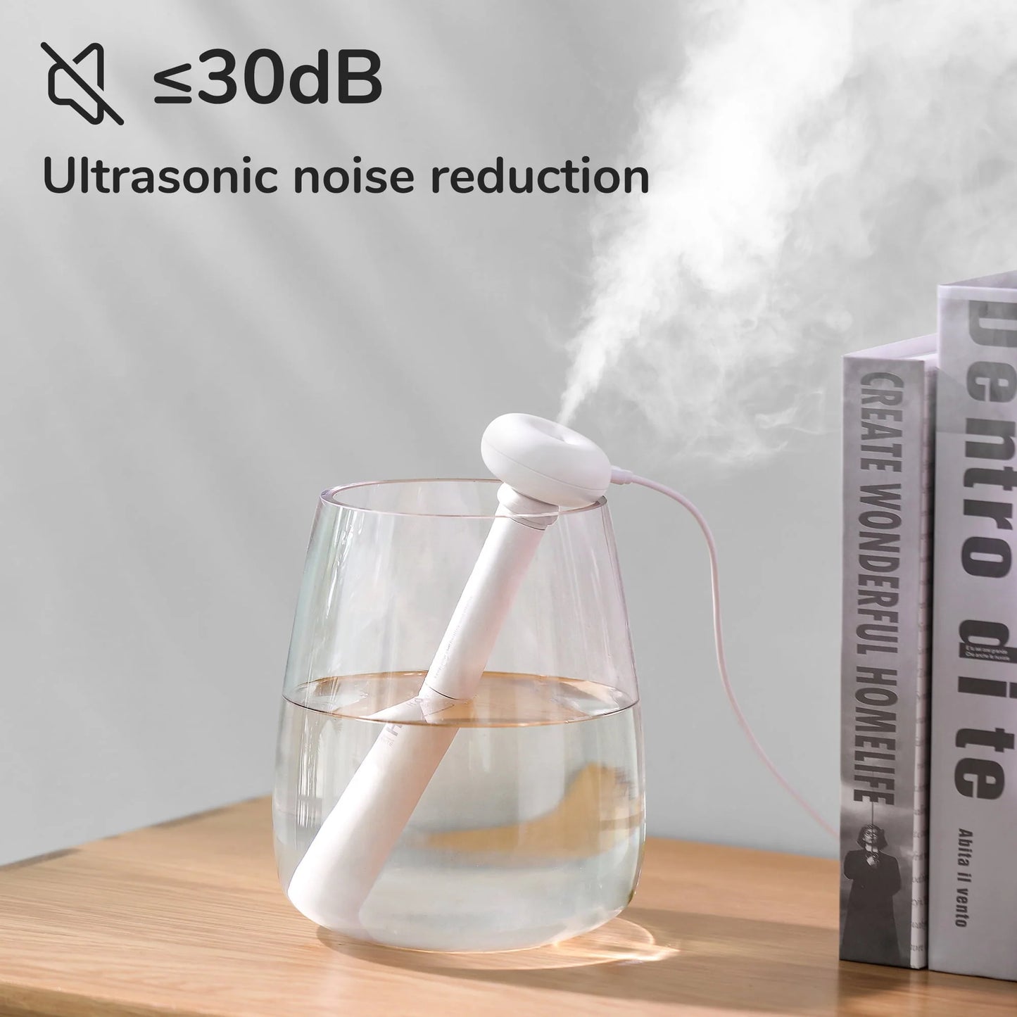 JISULIFE Mini Portable Humidifier, Small USB Personal Humidifiers with Ultra Quiet, Container Diversity, Auto Shut off, Tiny Travel Easy Use Humidifier for Plants, Car, Office, Hotel - White