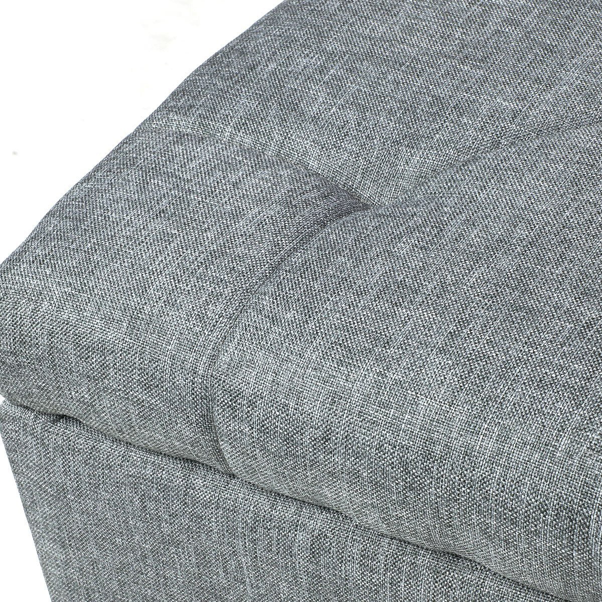 Magshion Rectangular Storage Ottoman Bench Tufted Footrest Lift Top Pouffe Ottoman, Coffee Table, Seat, Foot Rest, and more 42'', Linen Grey