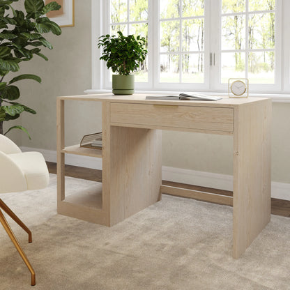 Martha Stewart Home Office Modular 2 Tier Bookshelf in Light Natural