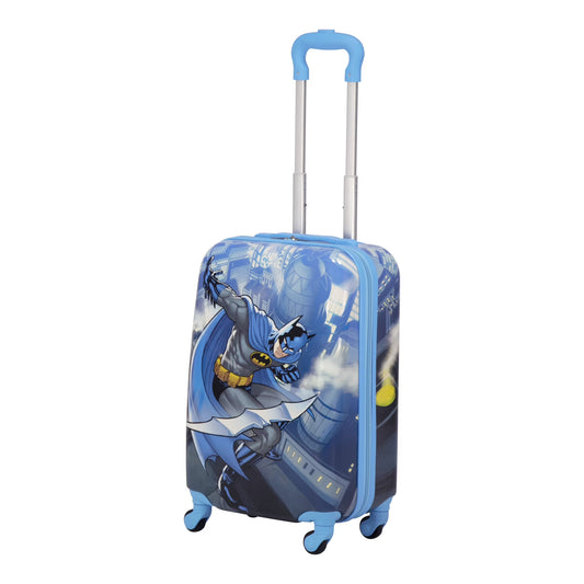 DC Comics Batman 21 Inch Kids Rolling Luggage, Hardshell Carry On Suitcase with Wheels, Blue