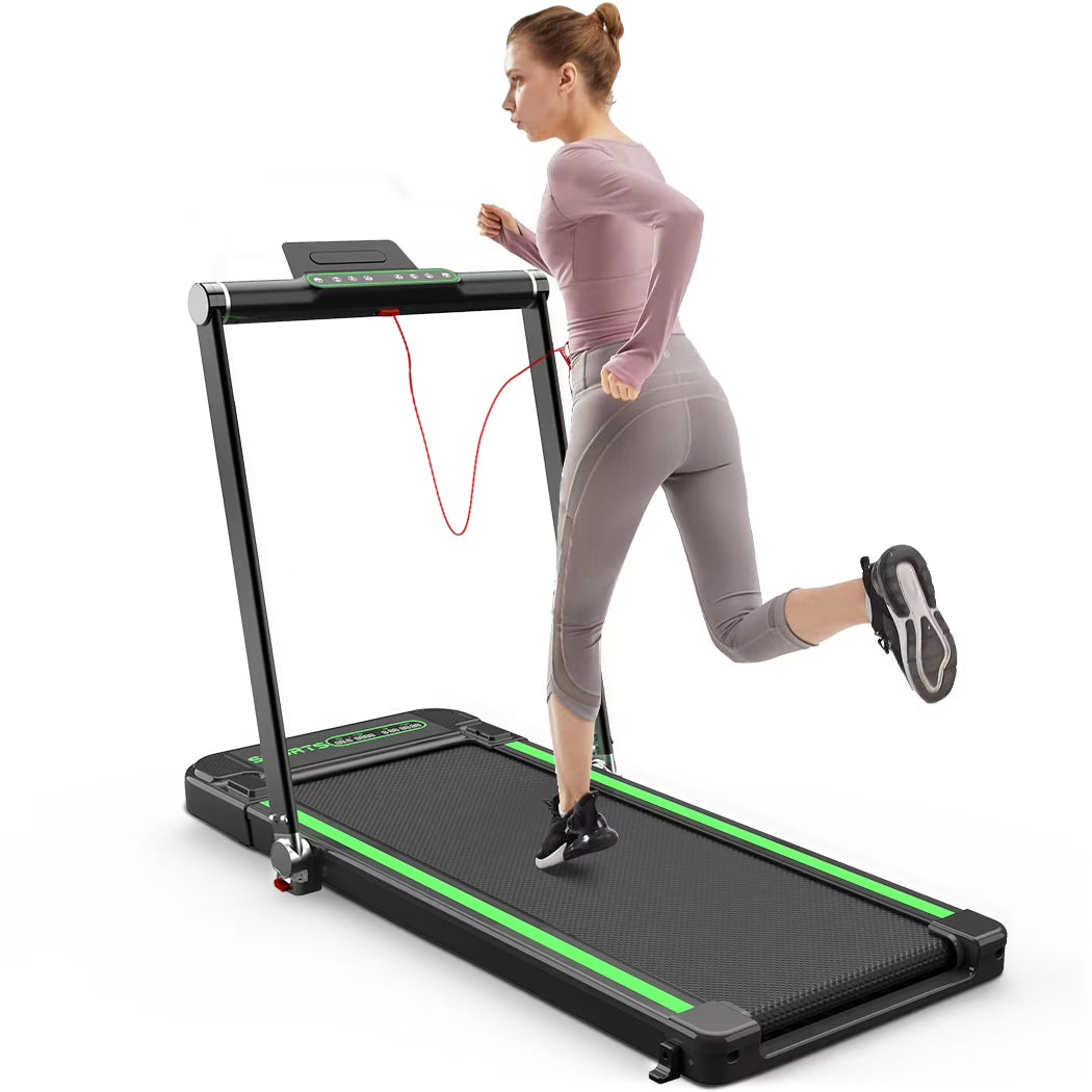 Delfy 2 in 1 Under Desk Treadmill, Folding Treadmill 2.5HP with Remote Control, 0.6-7.6 mph, LED Display, Phone/Tablet Holder, Electric Walking Running Machine for Home Office, No Assembly Needed