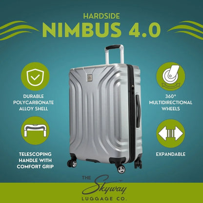 Skyway Luggage 20" Nimbus 4.0 Hardside 8 Wheel Spinner Luggage, Carry-On