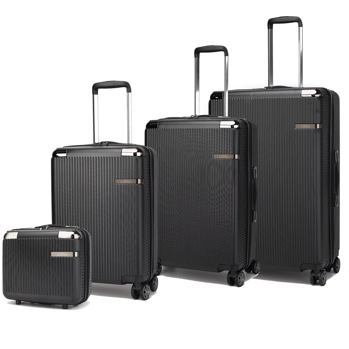 MKF Collection Felicity Travel Luggage 4 pcs set, Luxurious Lightweight Suitcase by Mia K - Rose Gold