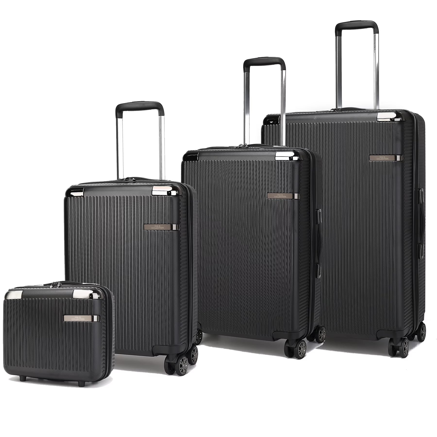 MKF Collection Felicity Travel Luggage 4 pcs set, Luxurious Lightweight Suitcase by Mia K - Rose Gold