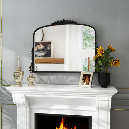 Shyfoy Large Arch Wall Mirror Ornate Mirror for Living Room Decor Anqitue Gold Decorative Mirrors for Wall 36" x 23"