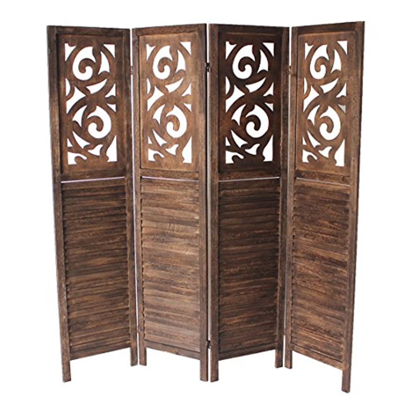Milton Green Stars Clark 4-Panel Room Divider, Gray