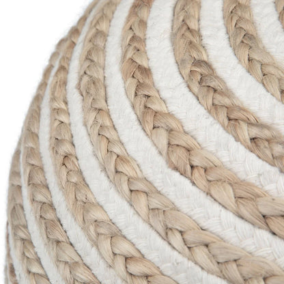 Simpli Home Yolanda Round Pouf in Natural Jute