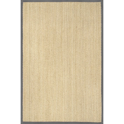 nuLOOM Larnaca Seagrass Solid Outdoor Area Rug, 5' x 8', Dark Gray