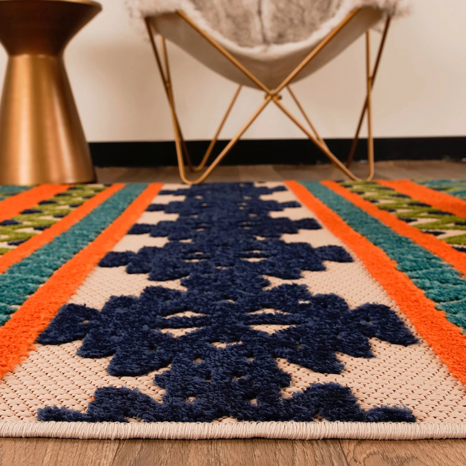 World Rug Gallery Contemporary Geometric Bohemian Indoor/Outdoor Area Rug - Multi 5' x 7'