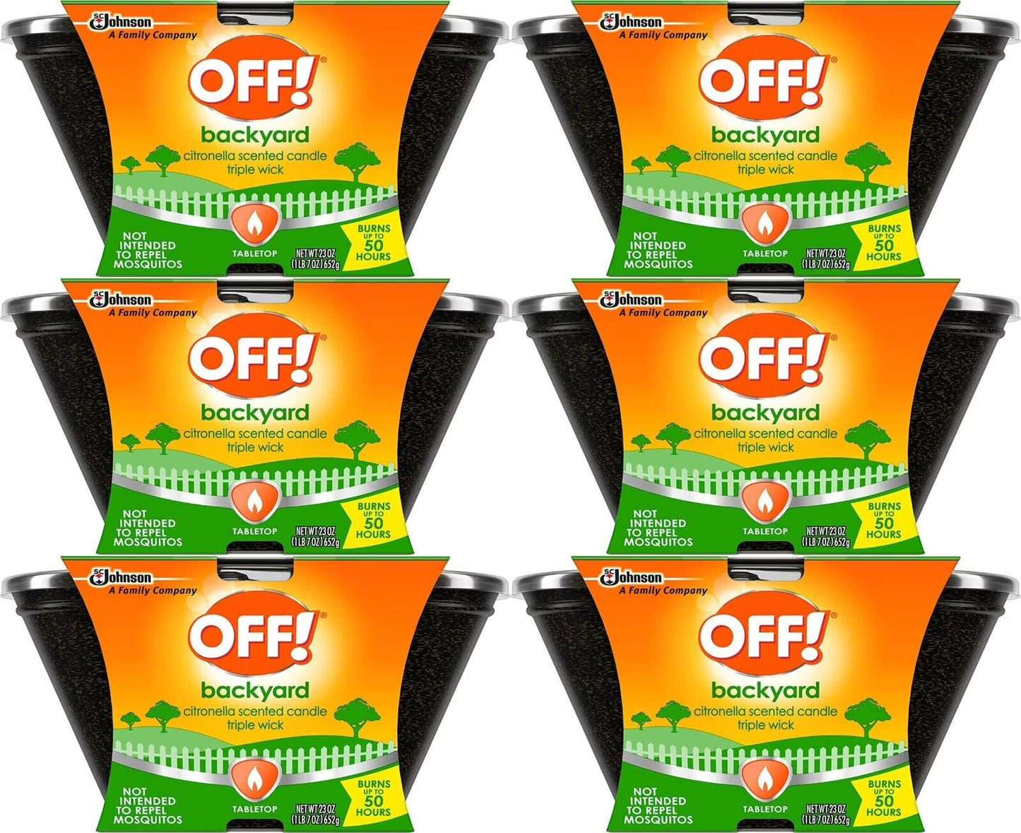 OFF! 23 oz Citronella Scented Candle with 50 hr Burn Time, Triple Wick (6 Count)
