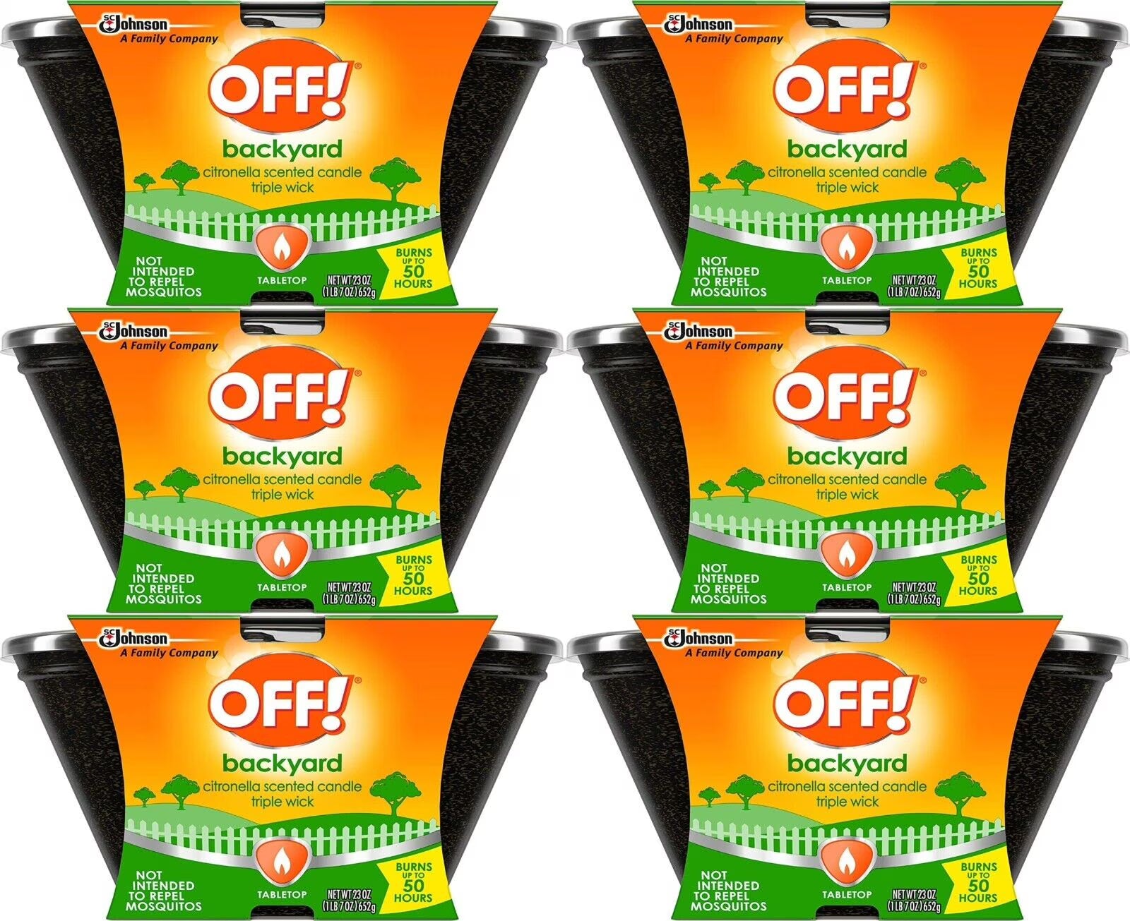 OFF! 23 oz Citronella Scented Candle with 50 hr Burn Time, Triple Wick (6 Count)
