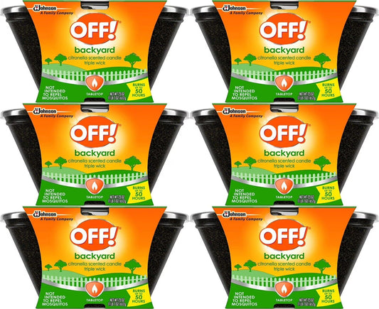 OFF! 23 oz Citronella Scented Candle with 50 hr Burn Time, Triple Wick (6 Count)