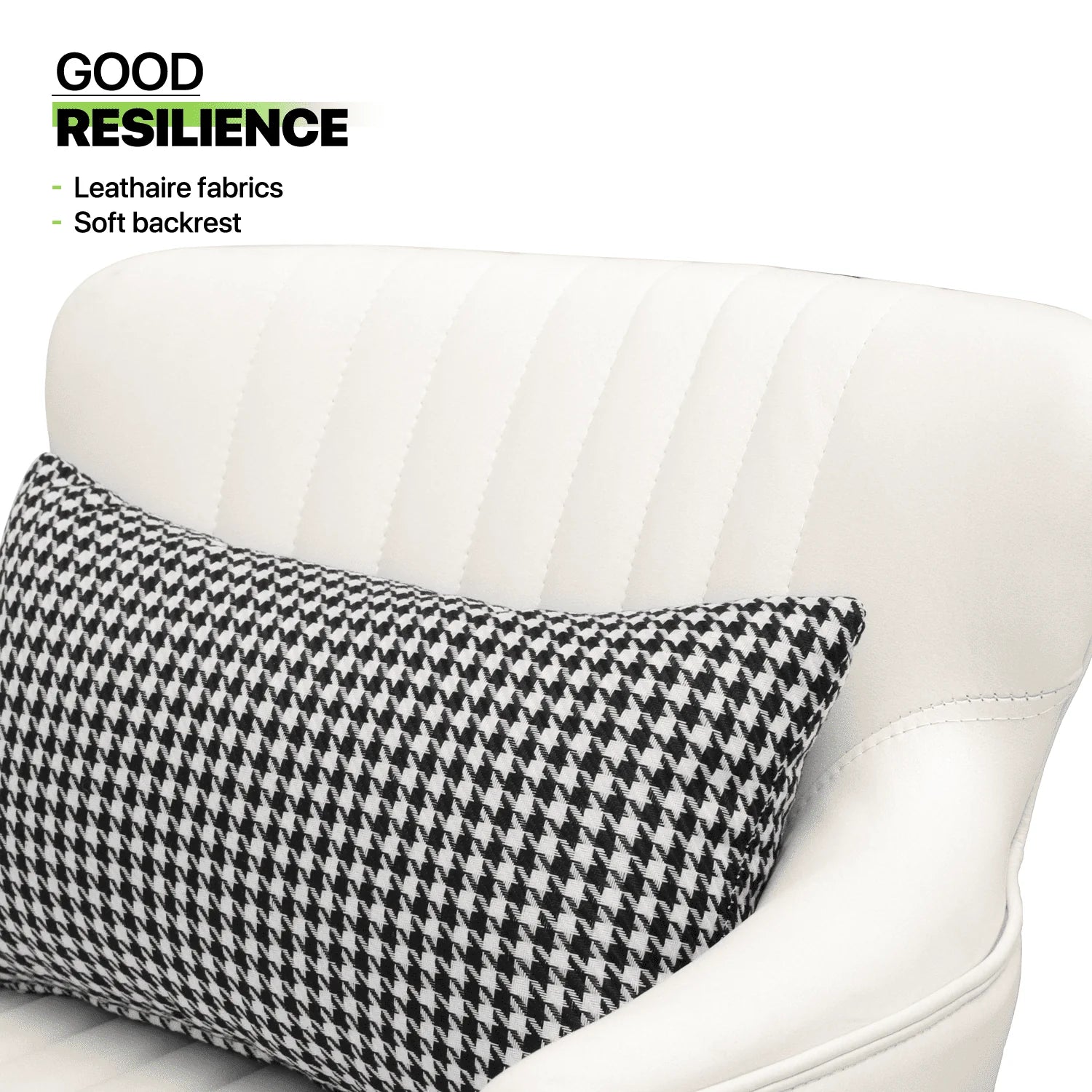 Magshion Accent Chair, Modern Armchair with Wing Back and Cushion, Soft Padded Single Sofa Seat for Living Room/Home Office/Bedroom, White