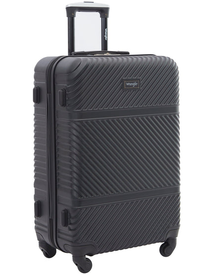 Wrangler 4 Pc Hardside Spinner Luggage Set with 20" & 25" Suitcases and Packing Cubes, Black