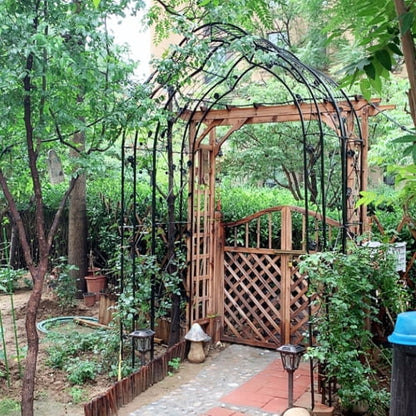 ACE-GARDEN, 1-YEAR-WARRANTY, 59"*15.35"*98.4", Metal Garden Arch Assemble Freely with 8 Styles Garden Arbor Trellis Climbing Plants Support Rose Arch(Black)