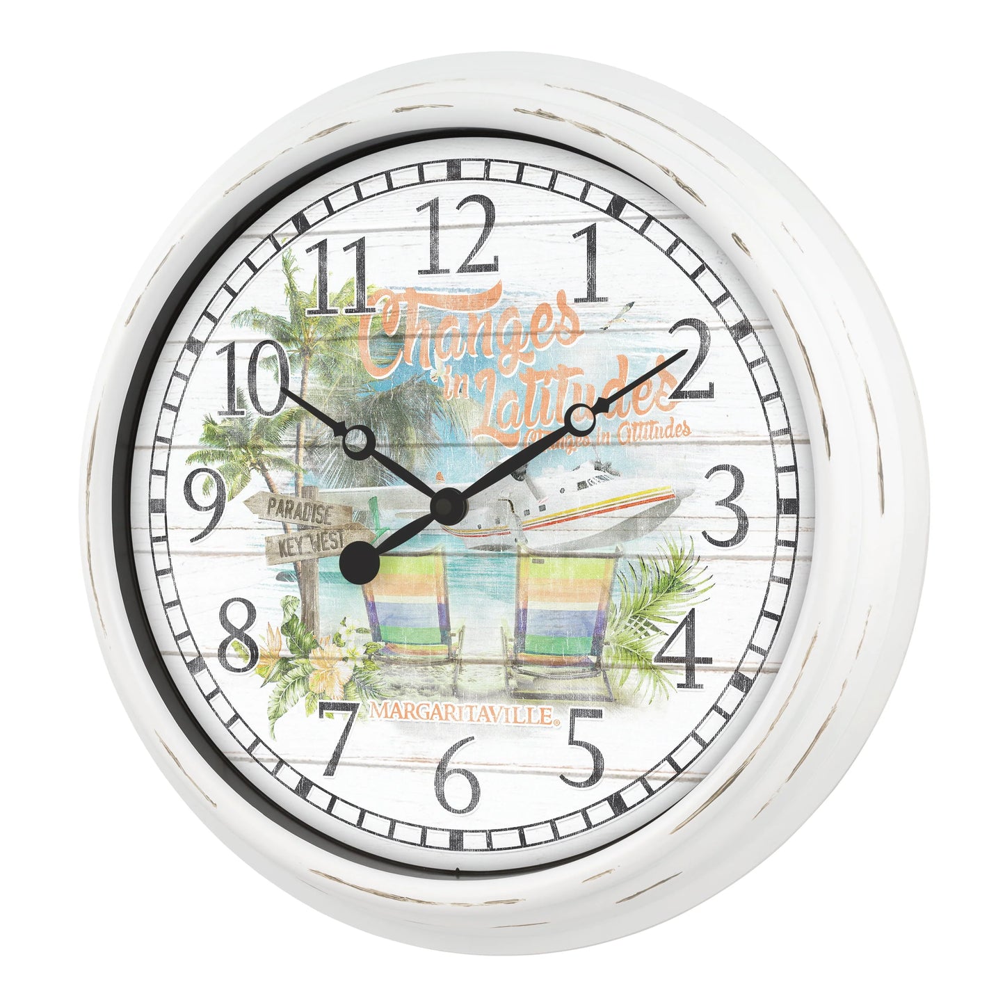 La Crosse Clock 15.75" Margaritaville “Changes in LatitudesIndoor/Outdoor Quartz Wall Clock, 404-3841MV