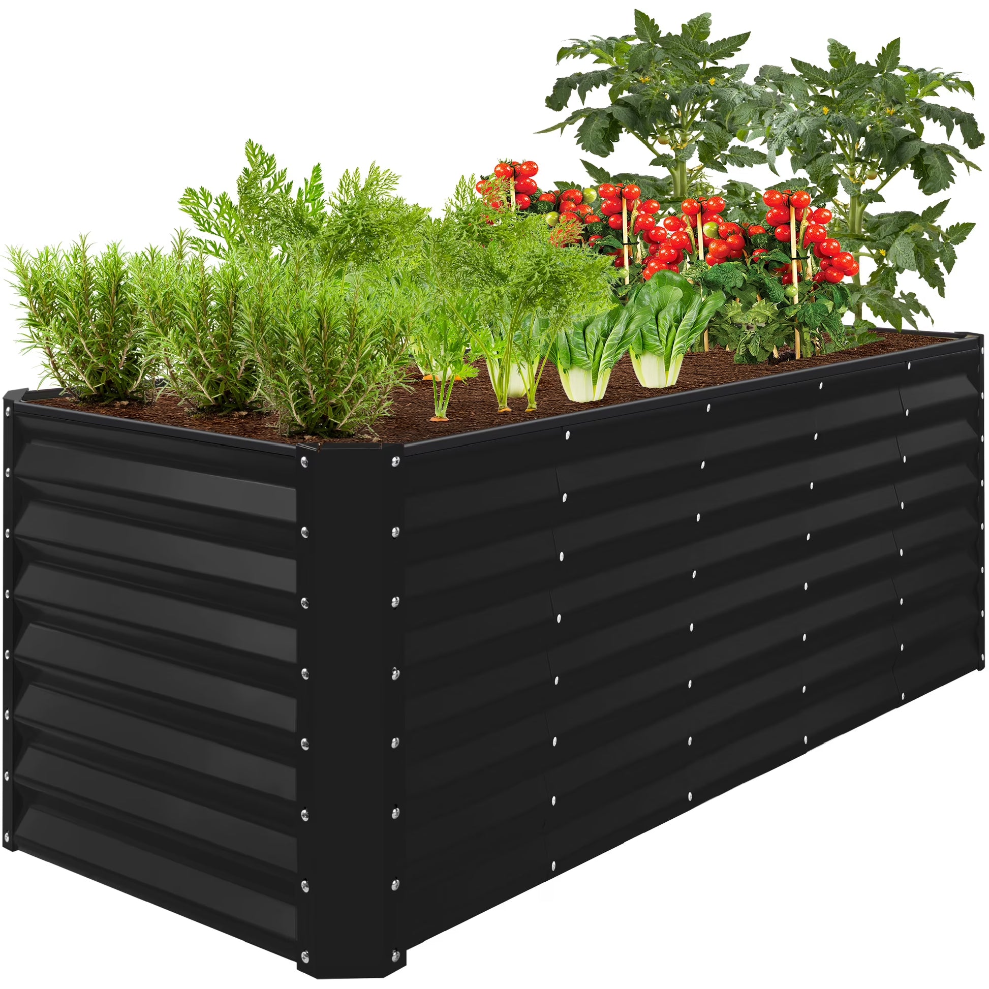 Best Choice Products 8x2x2ft Raised Metal Outdoor Garden Bed, Planter Box for Flowers, Vegetables, Herbs - Taupe