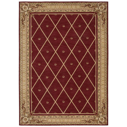 Nourison Ashton House Wool Area Rug Red 3'6" x 5'6" Latex Free Wool Border 6' Runner Runner, Indoor Living Room