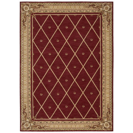 Nourison Ashton House Wool Area Rug Red 3'6" x 5'6" Latex Free Wool Border 6' Runner Runner, Indoor Living Room