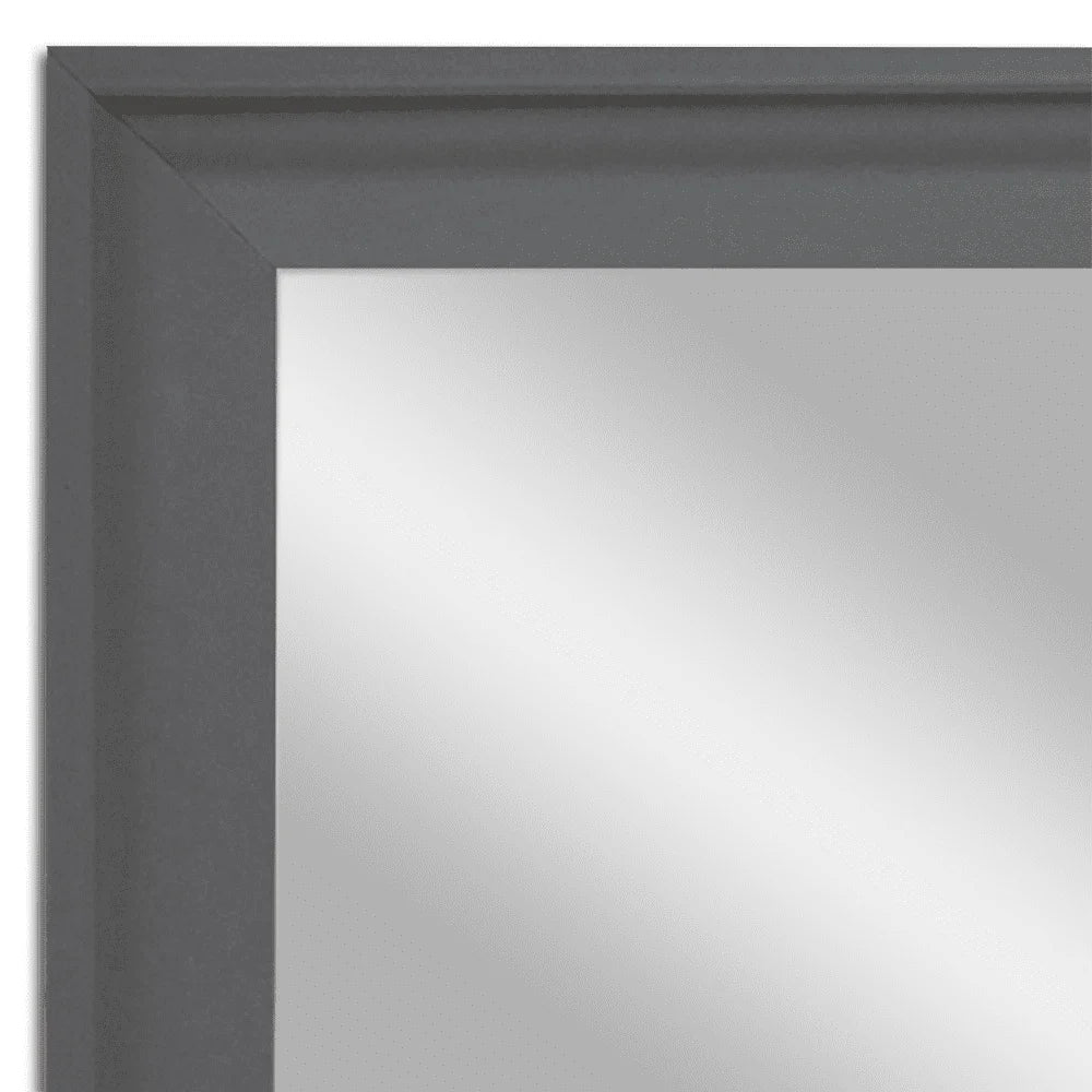 Morgan Dark Grey Framed Wall Mirror, Rectangular Vanity Mirror, Multiple Sizes