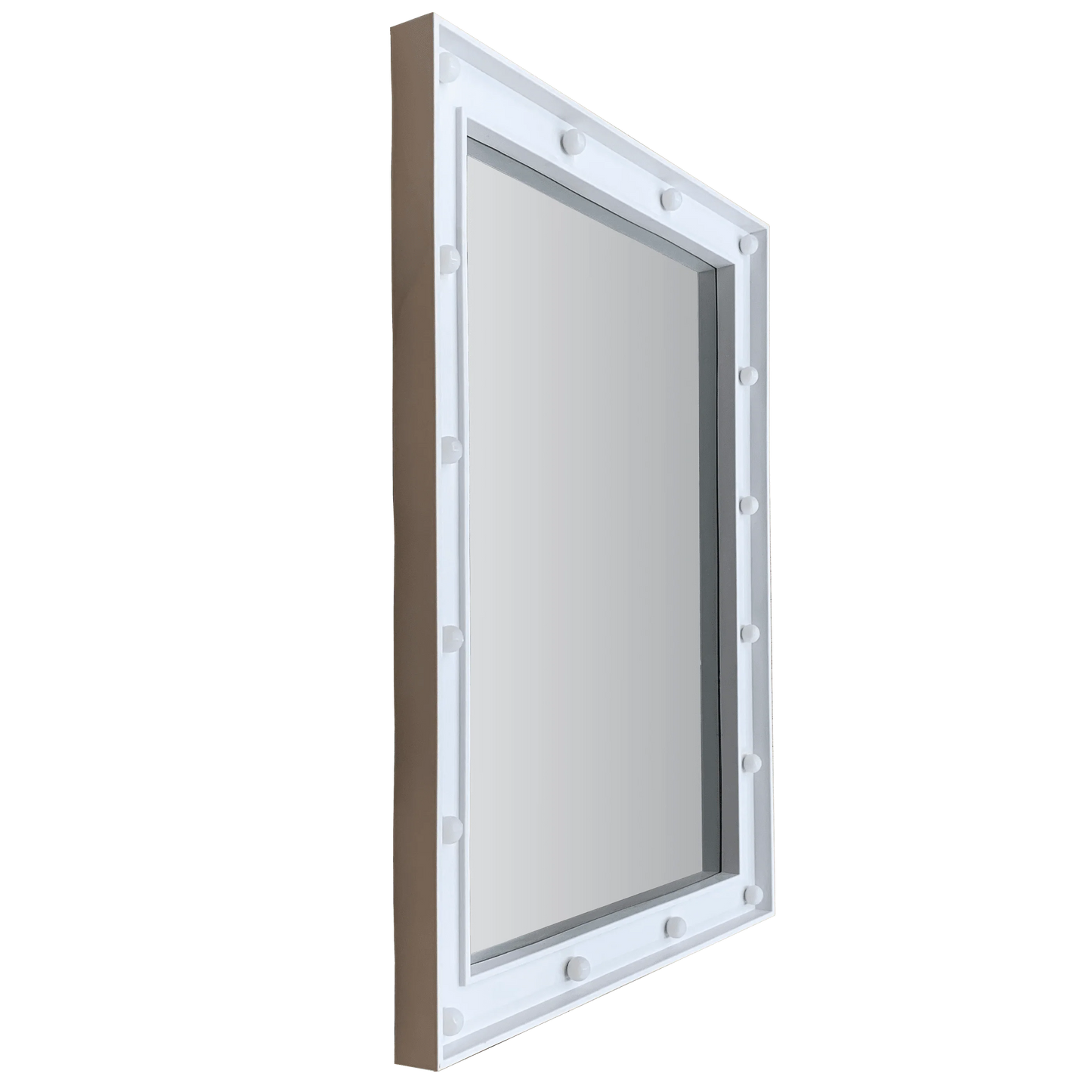 Justice 18" x 22" Rectangle Lighted Wall Mirror, White
